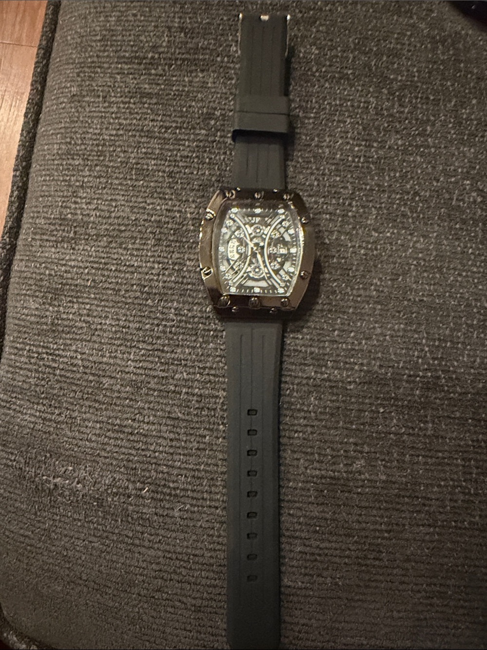 Black Rubber Strap Watch with Gunmetal Case